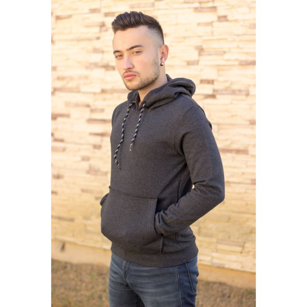 Azıcık Akıllı Erkek Antrasit Kapüşonlu Kanguru Cepli Uzun Kollu Sweatshirt 20EESAKNGR Erkek Sweatshirt Fiyatı