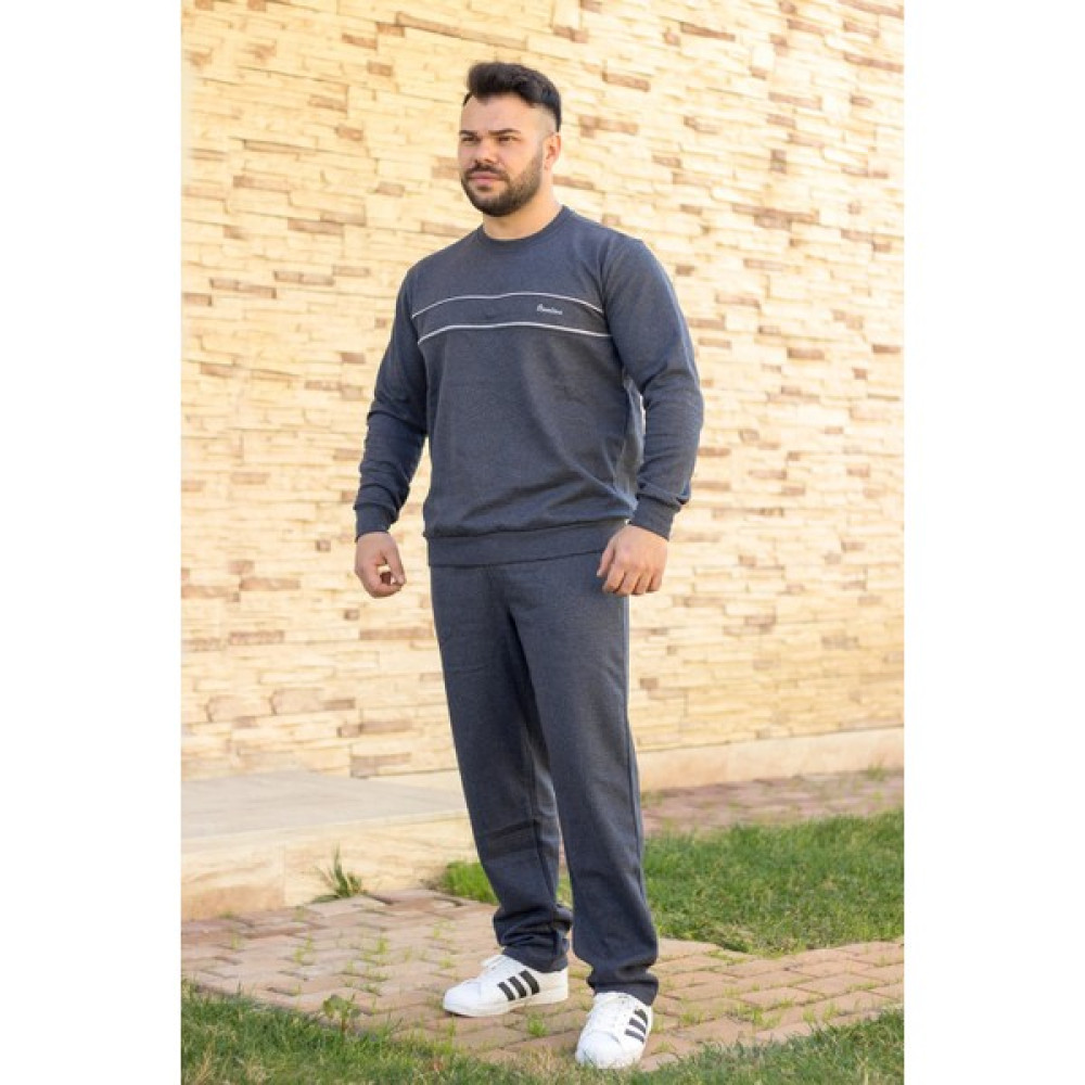 Azıcık Akıllı Erkek İndigo Rahat Kalıp Nakış Detaylı Sweat Eşofman Takımı 21EESTBAKT Erkek Eşofman Fiyatı
