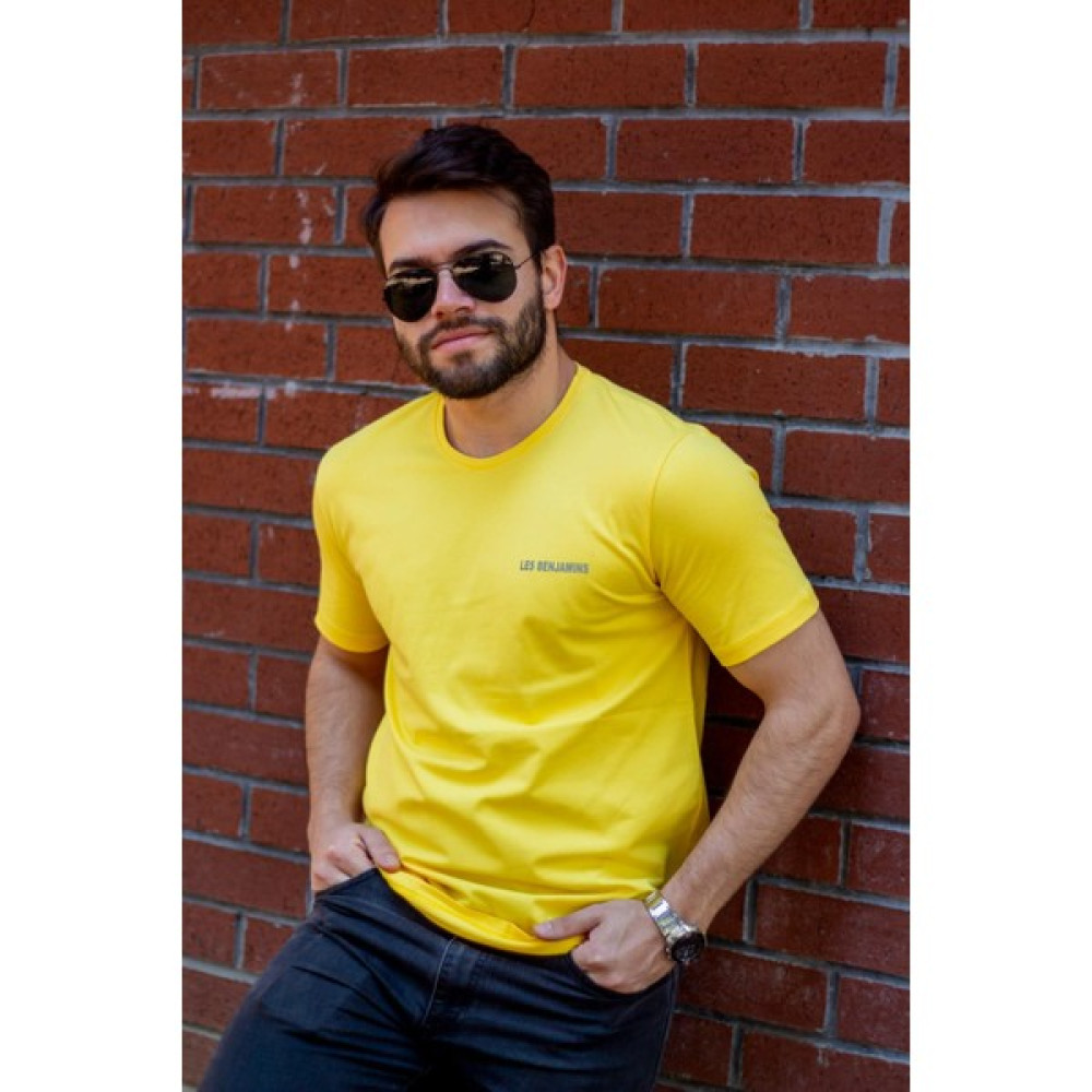 Azıcık Akıllı Erkek Sarı Les Benjamins Baskılı Pamuk Rahat Oversize T-Shirt 23ETSH0LES Erkek T-shirt Fiyatı