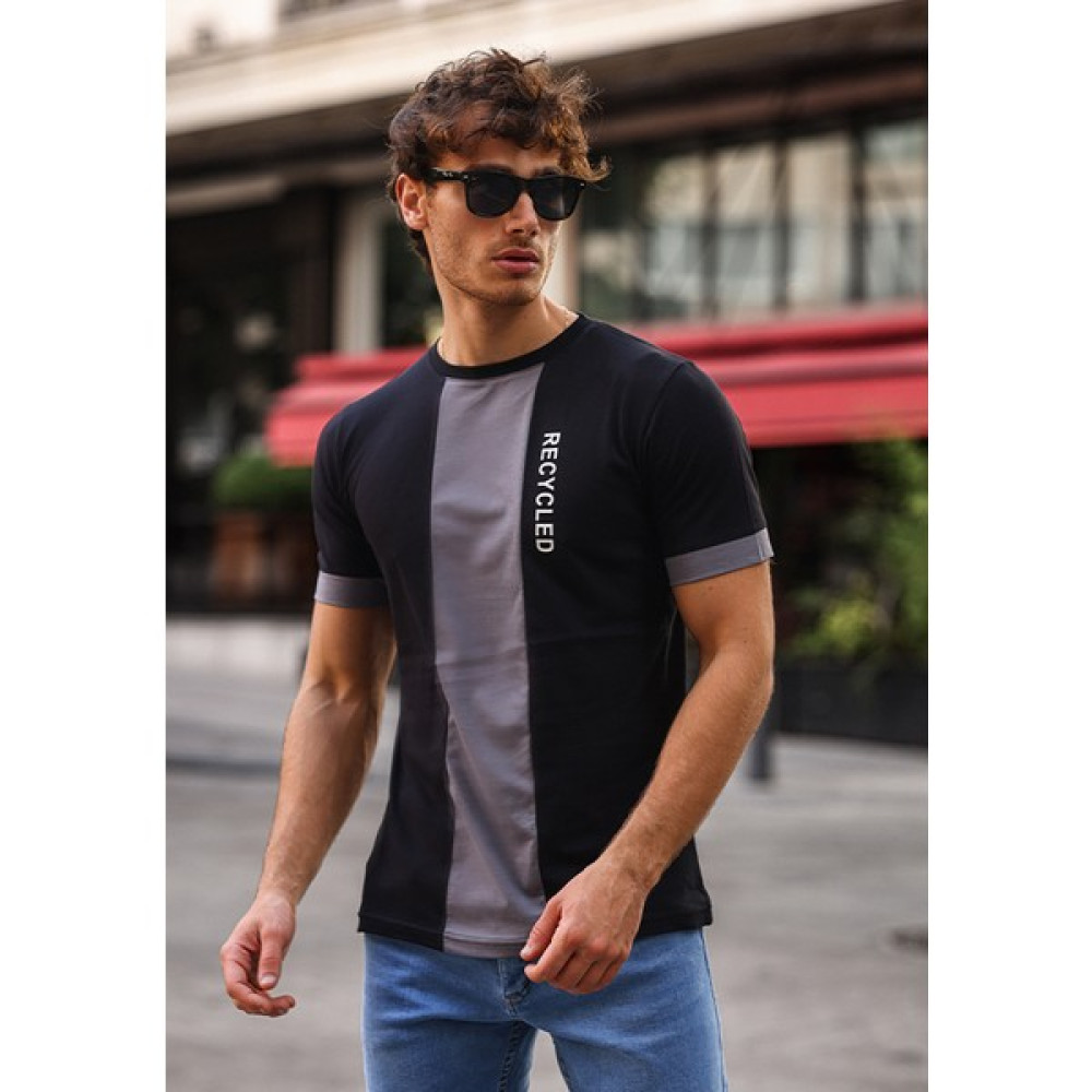 Aziso Baskılı Slim Fit Erkek Tişört Bisiklet Yaka T-Shirt %100 Pamuk Erkek T-shirt Fiyatı