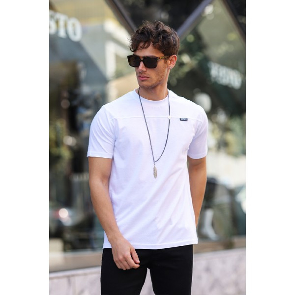 Aziso Erkek Regular Bisiklet Yaka %100 Pamuklu Kumaşlı T-Shirt Erkek T-shirt Fiyatı