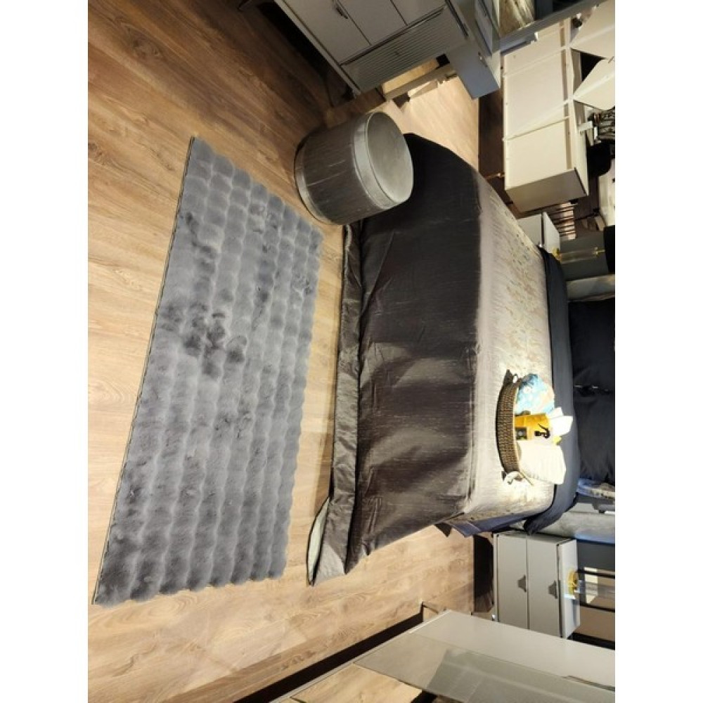 Aziz Home Concept Kaydırmaz Oda Salon Yatak Odası Banyo Halısı Peluş - 80 x 60 cm - Antrasit Salon Halısı Fiyatı
