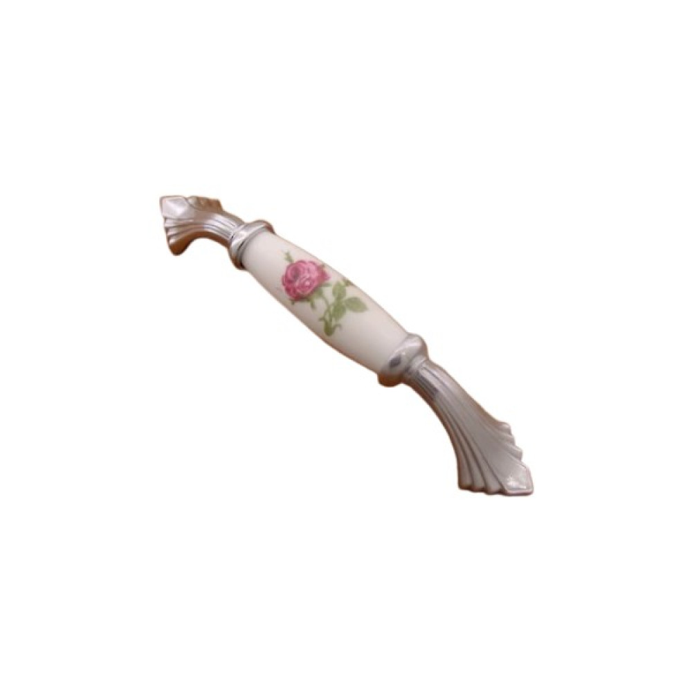 Azm Porselen Görünümlü Kulp Plato Krom Gül Desenli Dolap Çekmece 128 mm Nalburiye & Hırdavat Fiyatı