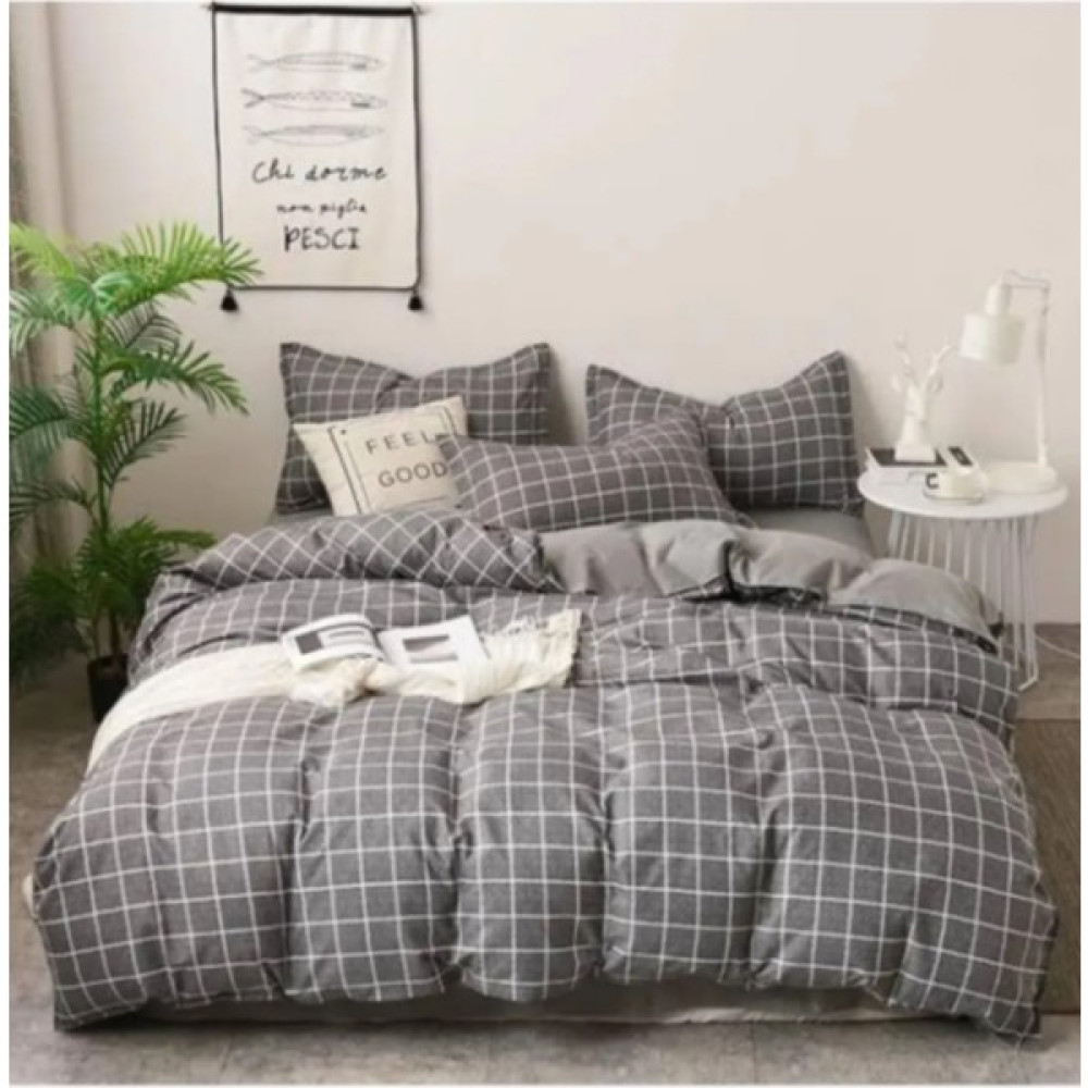 Aztex Çift Kişilik Nevresim Takımı Füme Kareli (Çarşafsız) - 200 x 220 cm Nevresim Takımı Fiyatı