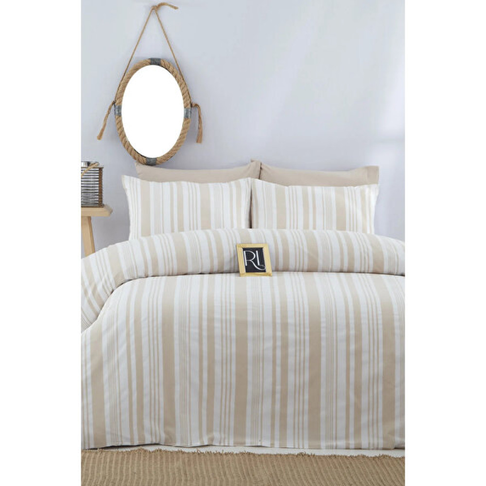 Aztex Çift Kişilik Nevresim Takımı Organik Bohem (Çarşafsız) - Bej - Kahve - 200 x 220 cm Nevresim Takımı Fiyatı