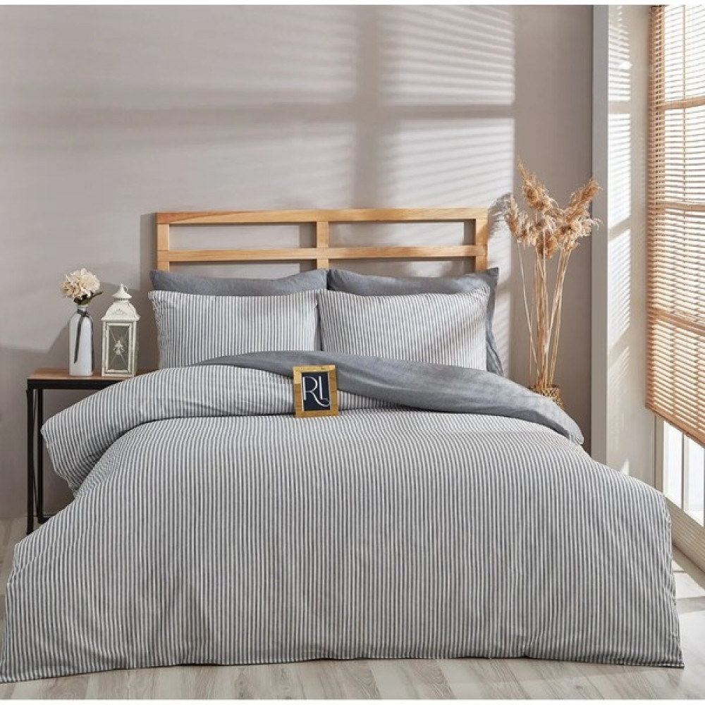 Aztex Çift Kişilik Nevresim Takımı Organik Zebra (Çarşafsız) - Antrasit - Gri - 200 x 220 cm Nevresim Takımı Fiyatı