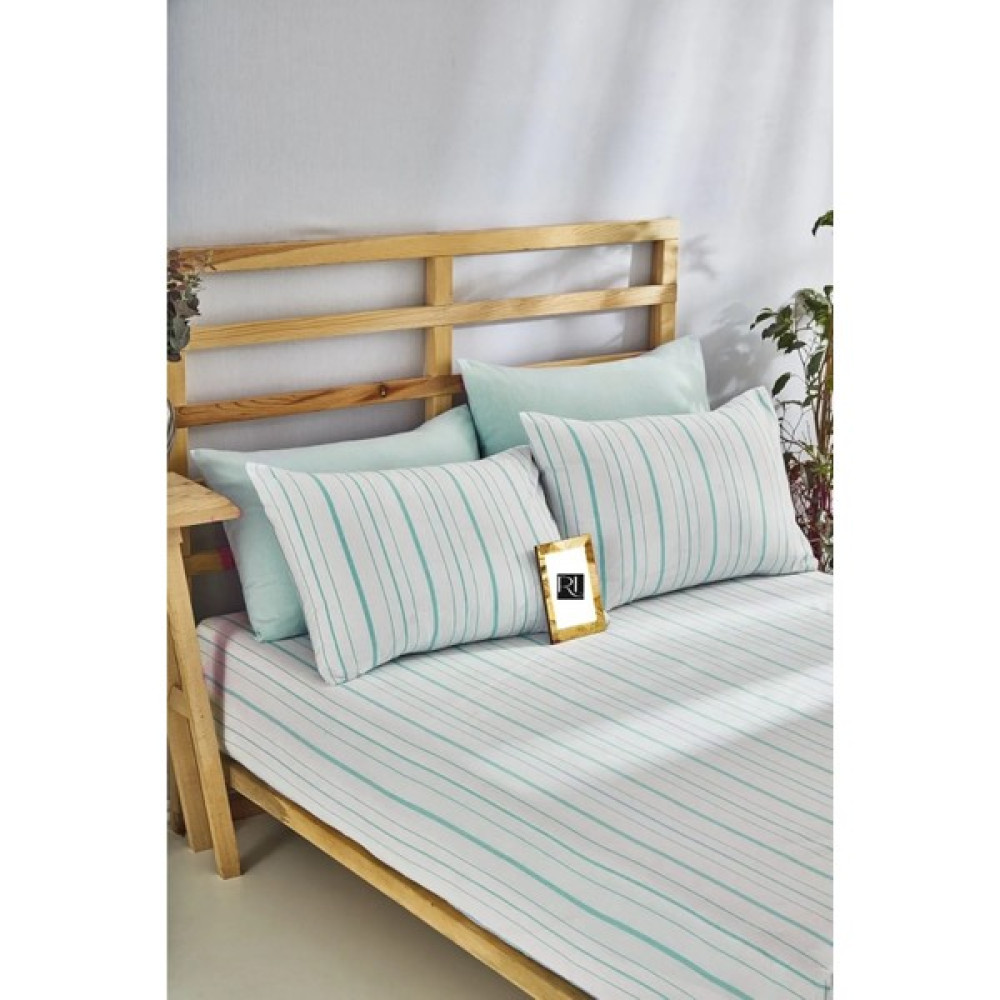 Aztex Lastikli Çarşaf Yastık Kılıfı Tek/çift/battal Çizgili - 160x200 - Mint Çarşaf Fiyatı