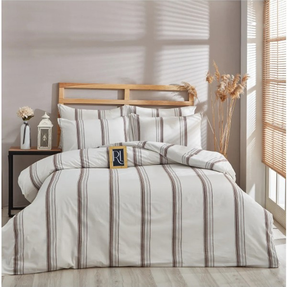 Aztex Tek Kişilik Nevresim Takımı Kahve (Çarşafsız) - Bej - Kahve - 160 x 200 cm Nevresim Takımı Fiyatı