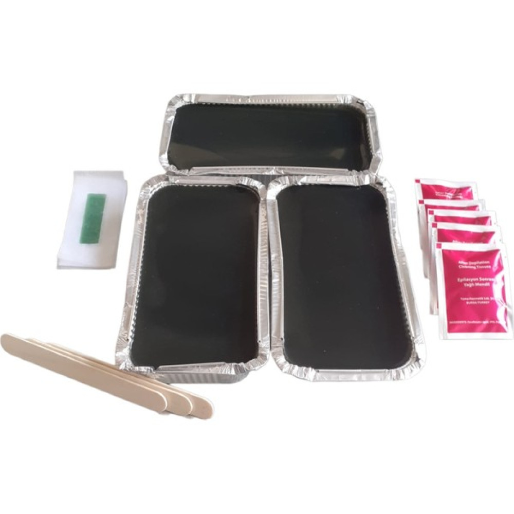 Azul Kalıp Ağda Siyah 3 Adet 400 gr + 5 Adet Ağda Temizlik Mendili + 3 Adet Spatula + Yüz Ağda Bandı Soyulan Ağda Oto Boyaları Fiyatı