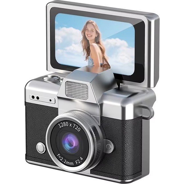 Azurtech Mini Dijital Kamera 720P Hd Flip Ekran Retro Ccd Çocuk Kamerası Taşınabilir Kamera - Siyah Diğer Fiyatı