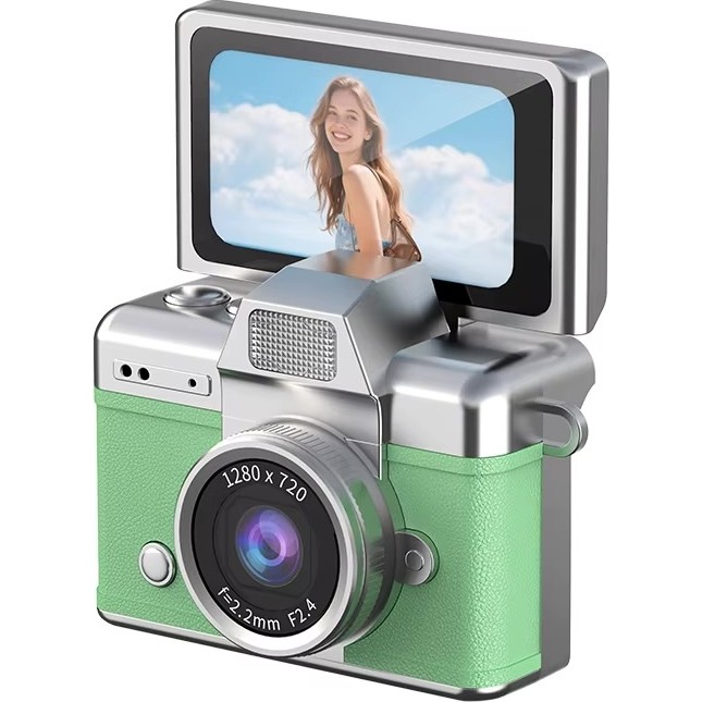 Azurtech Mini Dijital Kamera 720P Hd Flip Ekran Retro Ccd Çocuk Kamerası Taşınabilir Kamera - Yeşil Diğer Fiyatı