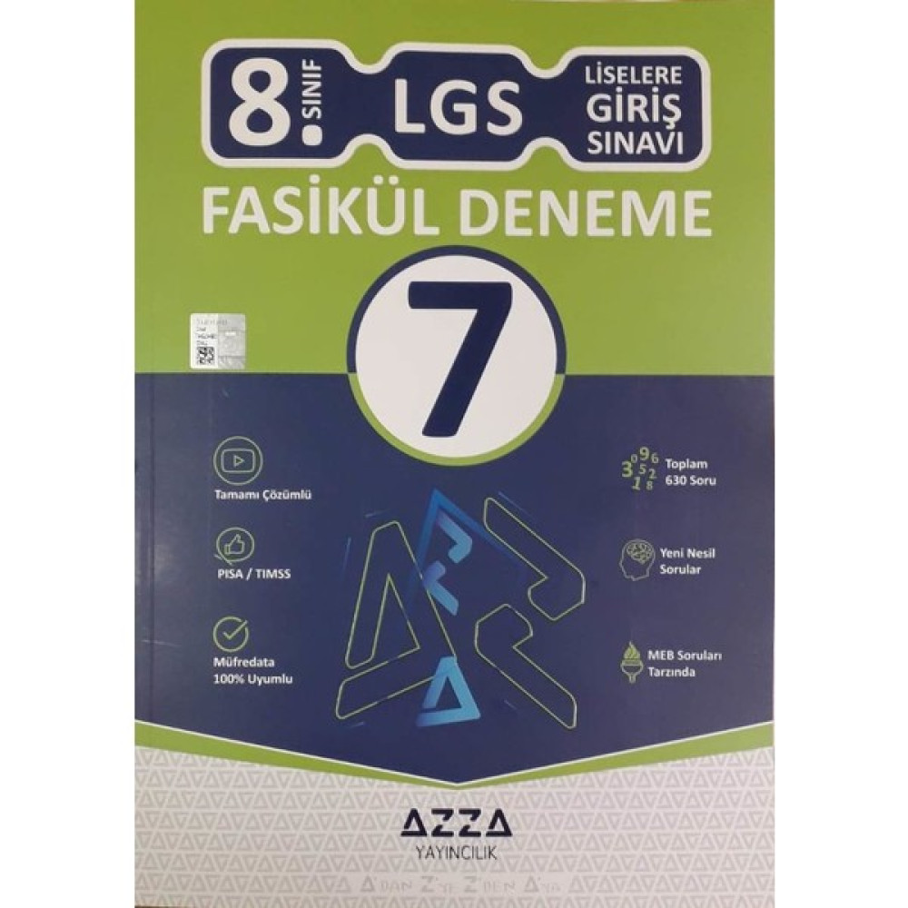 Azza Yayıncılık 8. Sınıf LGS 7 Fasikül Deneme Tamamı Çözümlü Ders Sınav Kitapları Fiyatı
