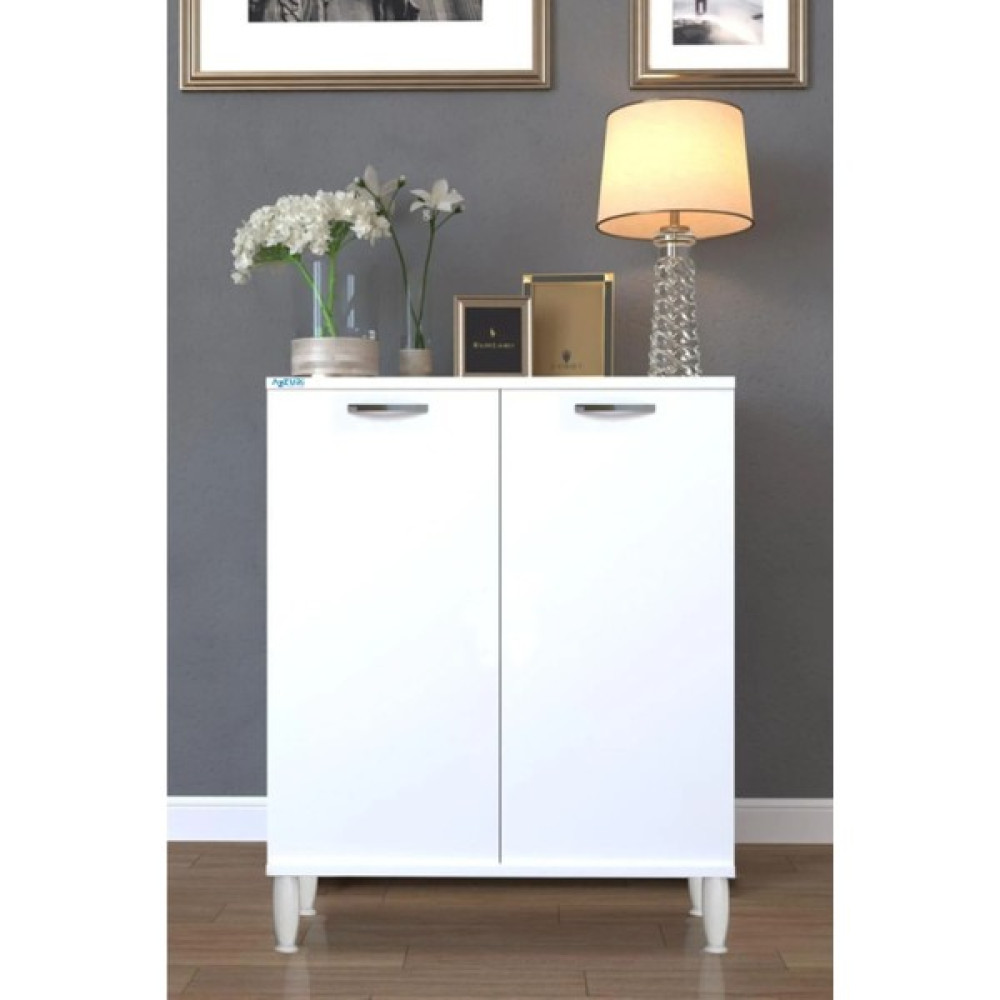Azzuri Furniture Azzuri Home Lucy Beyaz 2 Kapaklı 3 Bölmeli Ayakkabılık Çok Amaçlı Dolap Ayakkabılık Fiyatı