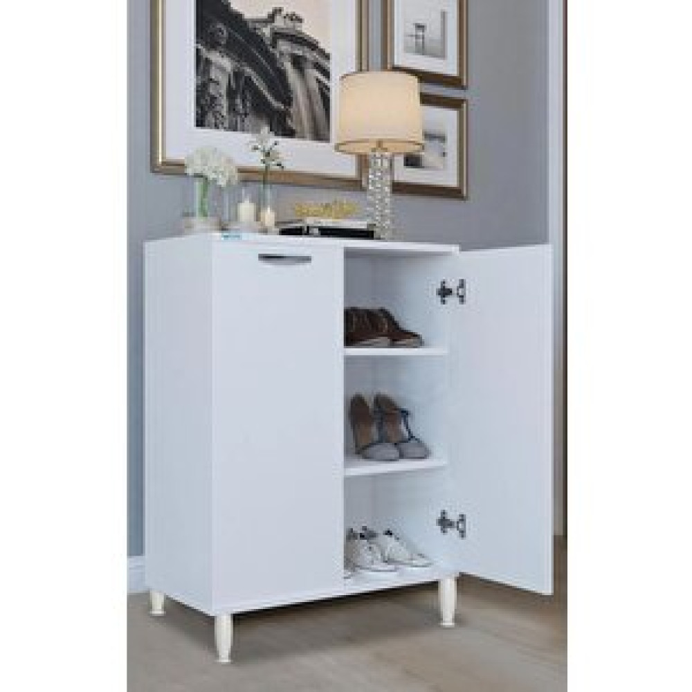 Azzuri Furnıture Azzuri̇ Home Lucy Beyaz 2 Kapaklı 3 Bölmeli Ayakkabılık Çok Amaçlı Dolap Azr-1030 Ayakkabı Saklama Kutusu Fiyatı