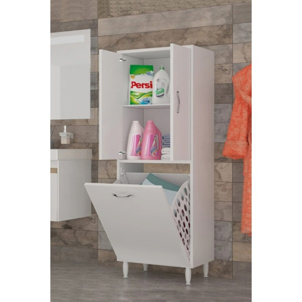 Azzuri Furniture Kopya - Azzuri Home Infinity Kirli Çamaşır Sepetli Banyo Kiler Oyuncak Çok Amaçlı Dolap Azr-10-11 Banyo Dolabı / Mobilyası Fiyatı