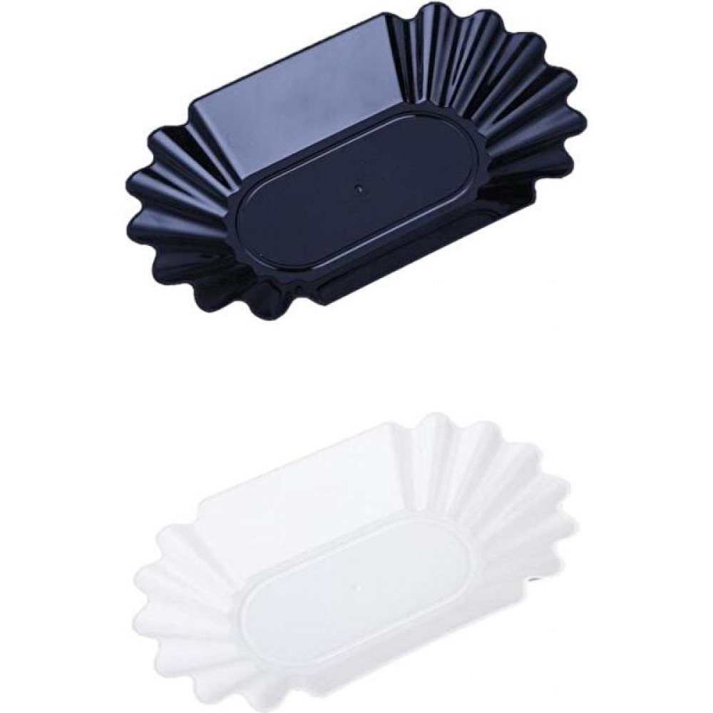 B Baosity Beyaz ve Siyah Plastik Plaka Meyve Salatası Snack Kahve Çekirdekleri Tepsi Servis Tabağı Servis Tepsisi Fiyatı