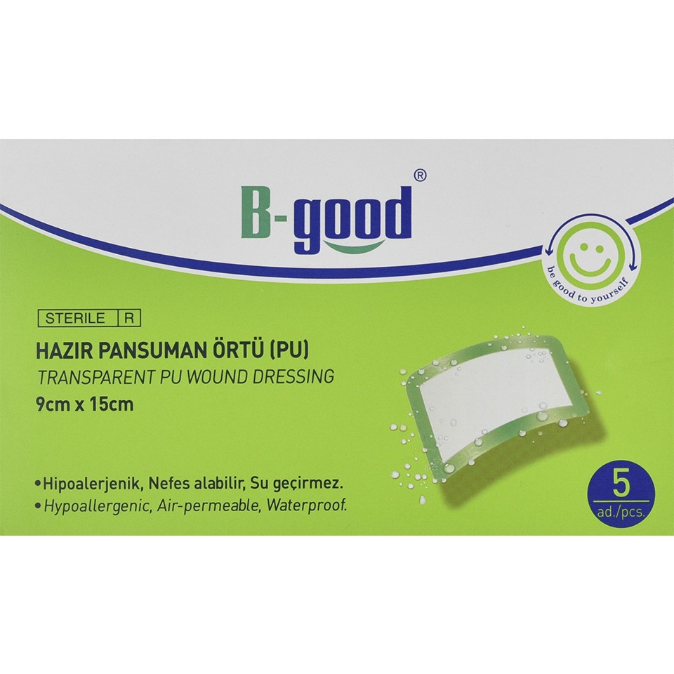 B-Good Şeffaf Yara Örtüsü 9X15 cm 5li Hazır Pansuman Örtü Diğer Fiyatı