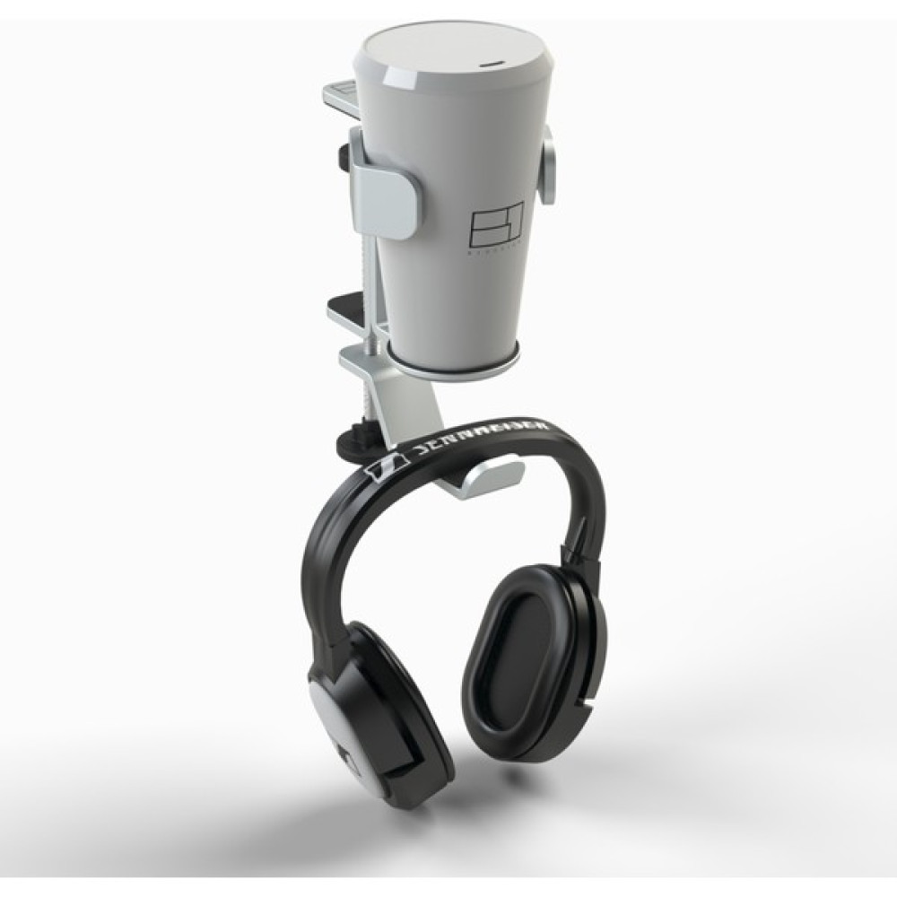 B1 Design B1-54 Kelepçeli Kulaklık Askısı & Bardak Tutucu Stand - Gümüş Kulaklık Aksesuarı Fiyatı