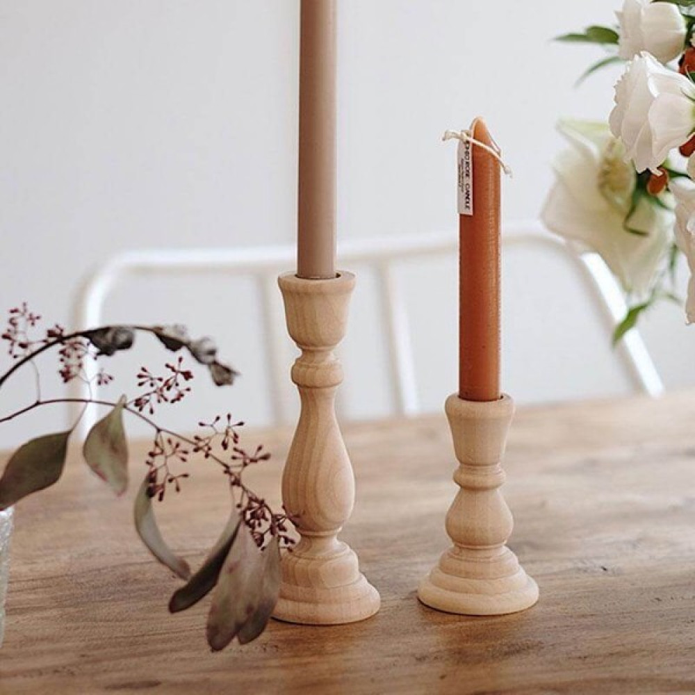 B8 Studio Natural Wooden Şamdan 2'li - Kahverengi Şamdan Fiyatı