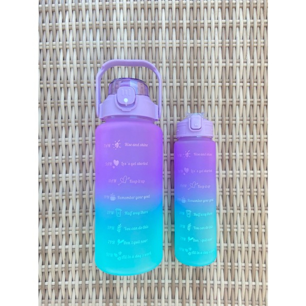 Ba Home 2li Motivasyon Su Matarası Suluk 2LT-900ML - Açık Mavi Suluk Fiyatı