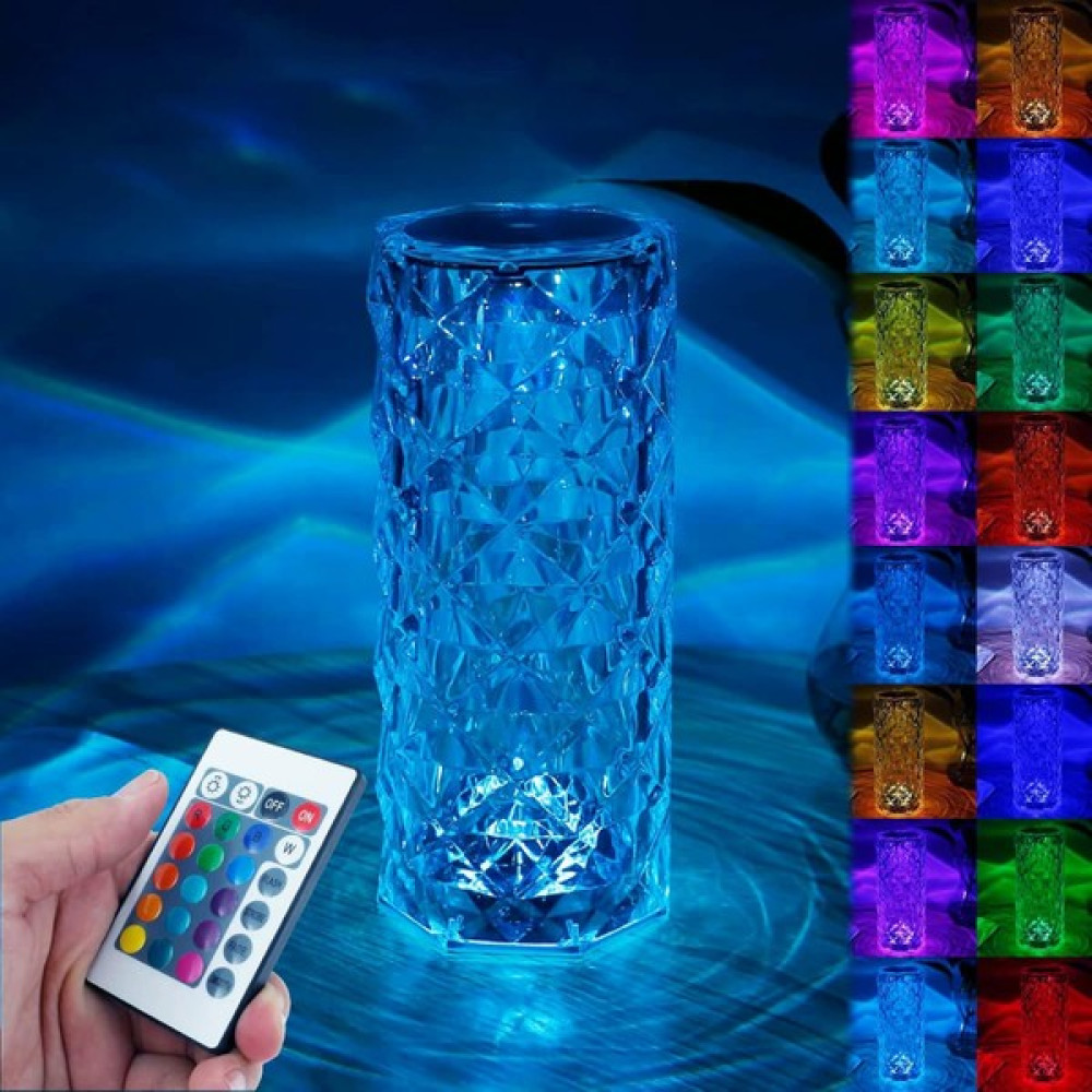 Ba Home Big Rose Diamond Table Lamp USB Charging Touch Lamp Kumandalı ve Dokunmatik Kristal Masa Lambası - Şeffaf Masa Lambası Fiyatı