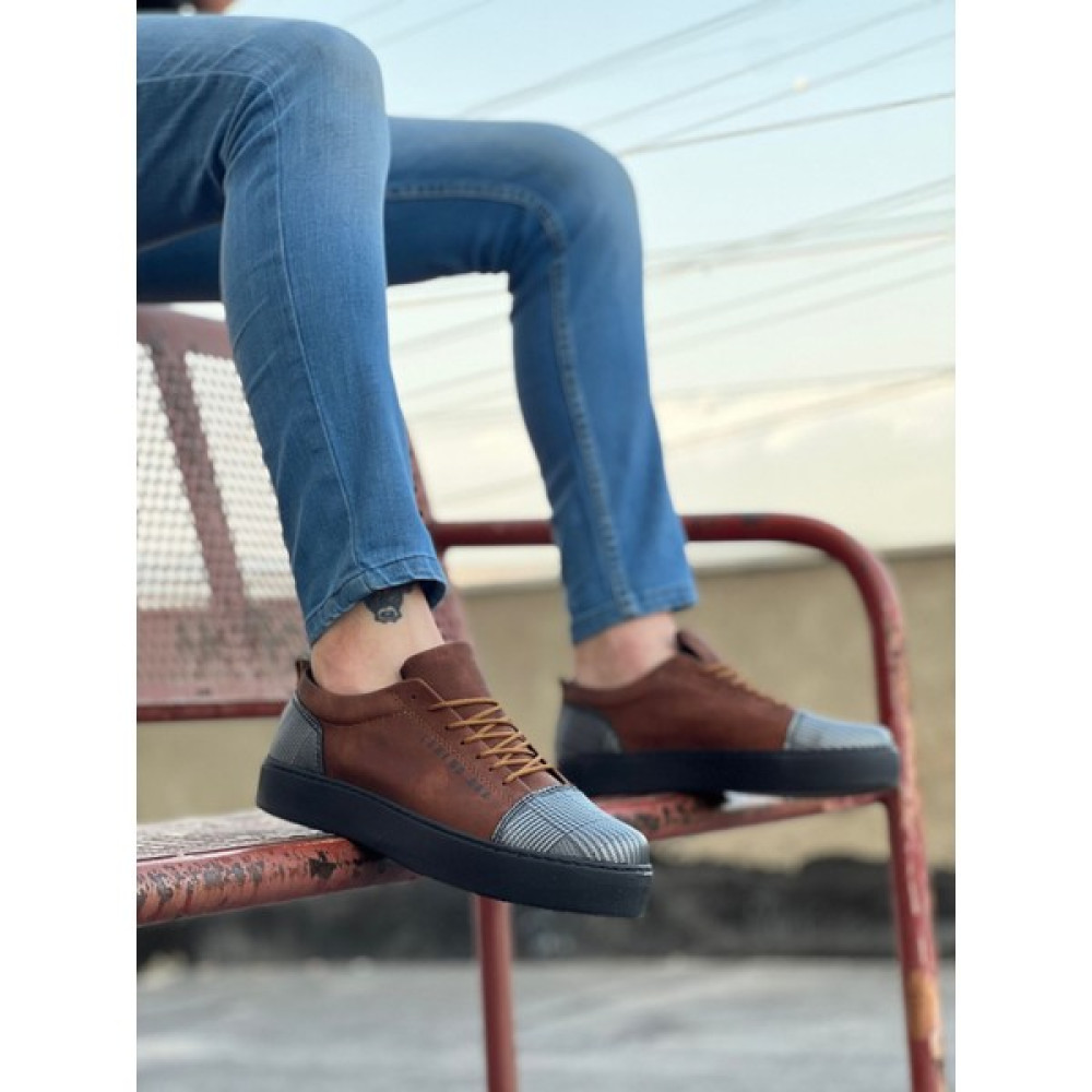 BA0104 Bağcıklı Taba Ekose Süet Siyah Taban Spor Klasik Erkek Ayakkabı Erkek Klasik Ayakkabılar Fiyatı
