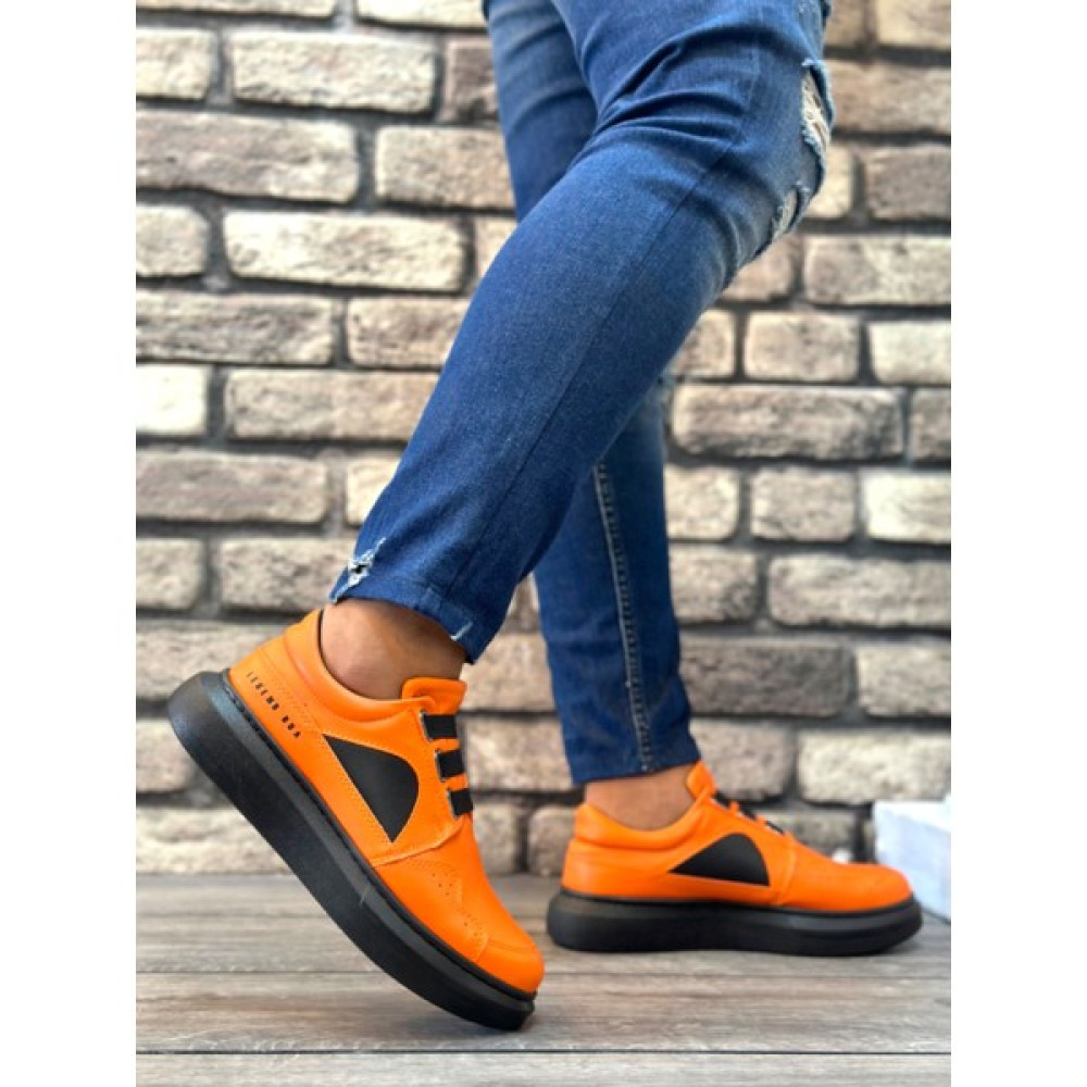 BA0302 Boa Kalın Taban Bağcıksız Tarz Casual Turuncu Erkek Ayakkabı Spor Ayakkabı Fiyatı