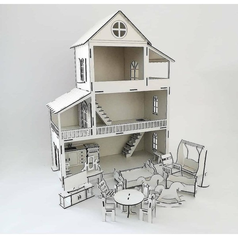 BAAÇ Ahşap Oyun Evi 60 cm Isimli Işıklı Maket Fiyatı