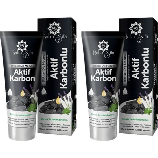 Bab-I Şifa Bitkisel Diş Macunu Aktif Karbon 140gr*2 - 280GR Diğer Fiyatı