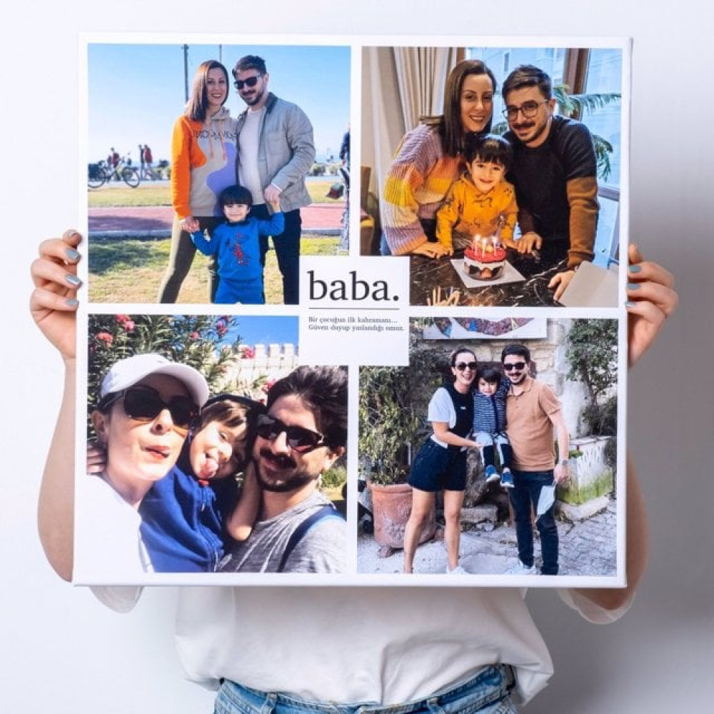 Baba Yazılı Kanvas Tablo - 50x50 Kanvas Tablo Fiyatı