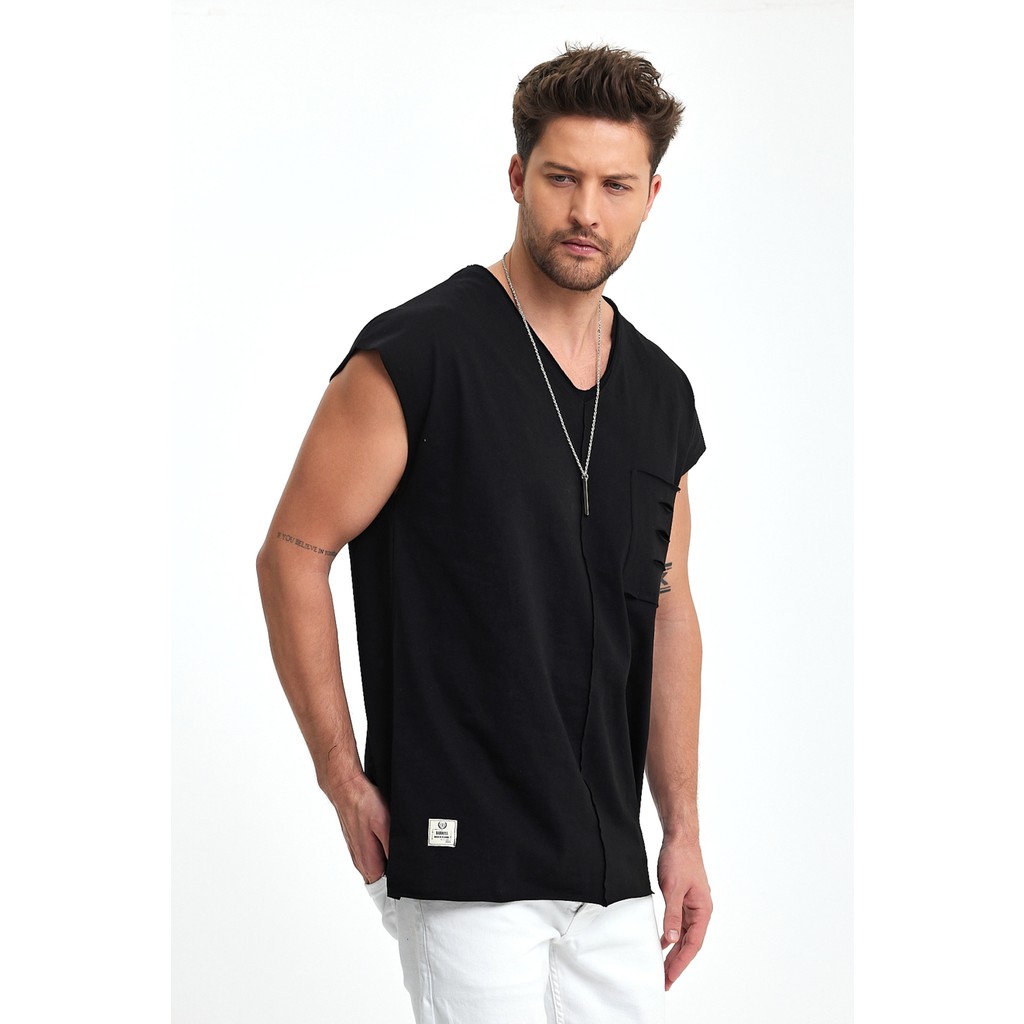 BABBOSS Düşük Omuz Cep Detaylı Oversize V Yaka Atlet Diğer Fiyatı