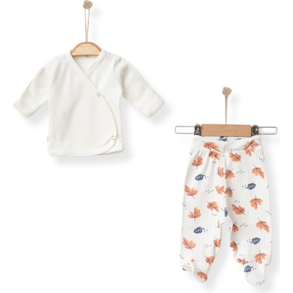 Babejix % 100 Pamuklu Unisex Bebek Yenidoğan Alt Üst Günlük Giyim Baskılı ve Ekru 2’li Takım Bebek Giysi Takım Fiyatı