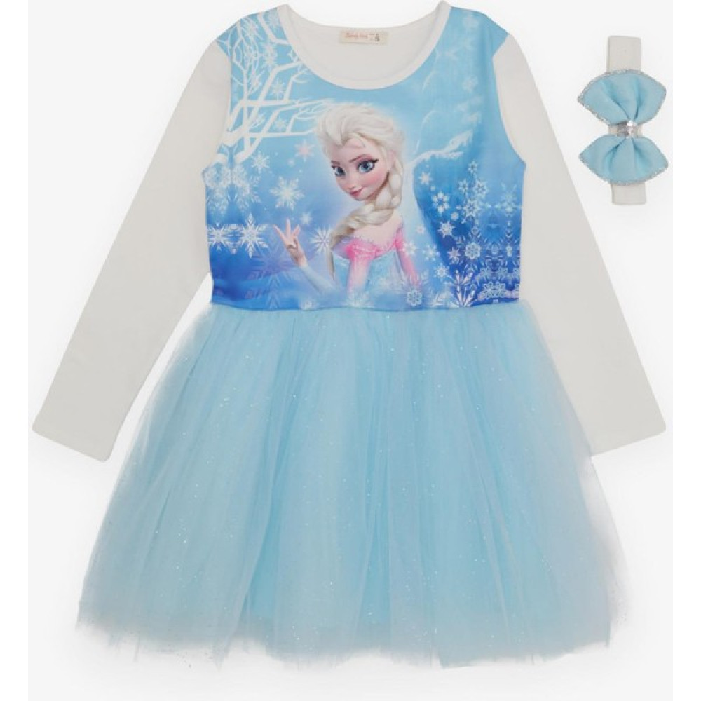 Babely Elsa Uzun Kollu Penye Elbise Kız Çocuk Elbise Fiyatı