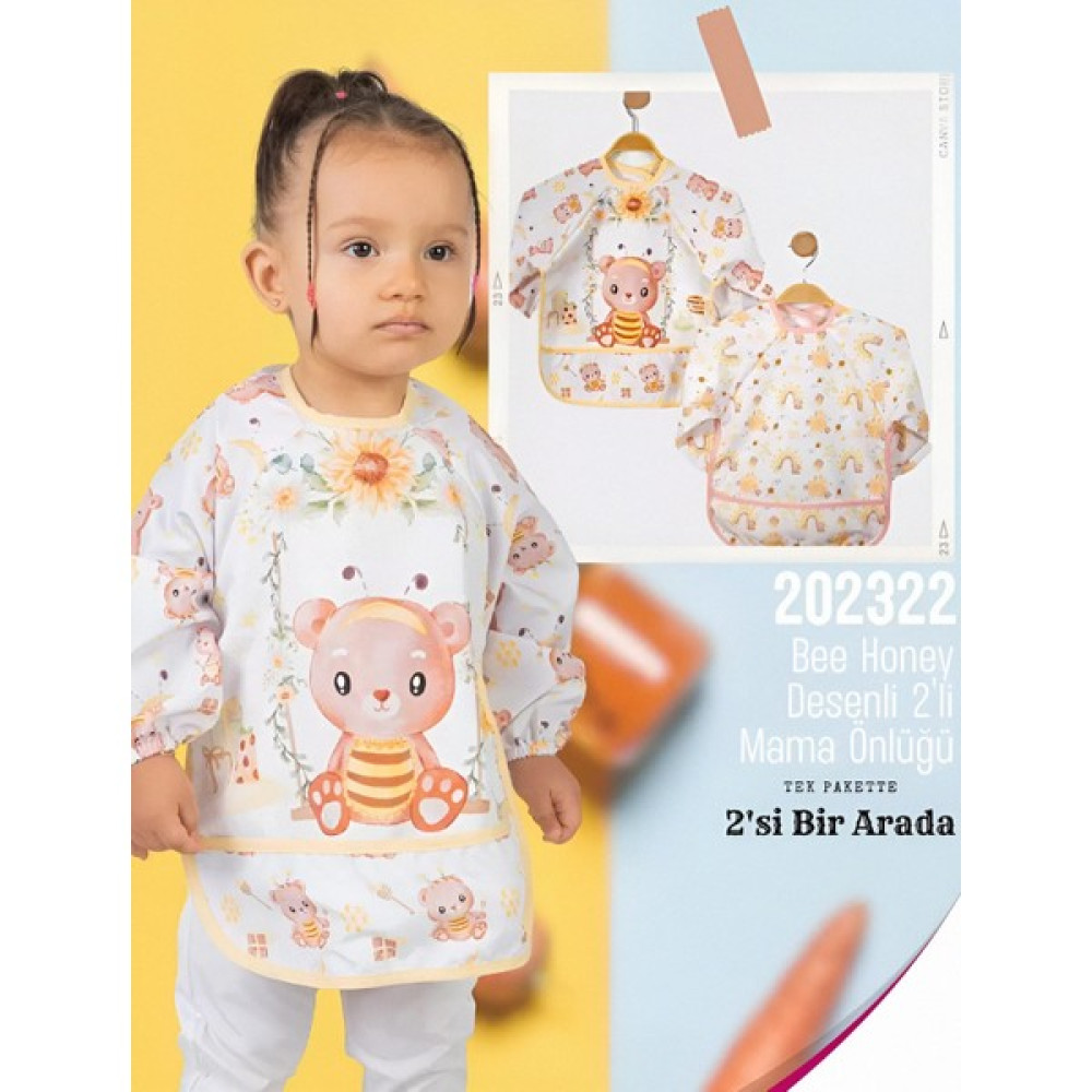 Babexi Su Geçirmez Bebek Mama Önlüğü 2'li Set - Kırmızı - 1 - 3 Yaş Mama Önlüğü Fiyatı