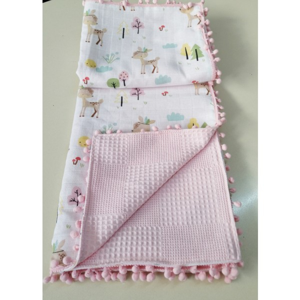 Babies Dream Müslin Pike 110x100 Ölçülerinde Bir Tarafı Müslin Bir Tarafı Pike 100% Pamuk Bebek Battaniyesi Fiyatı