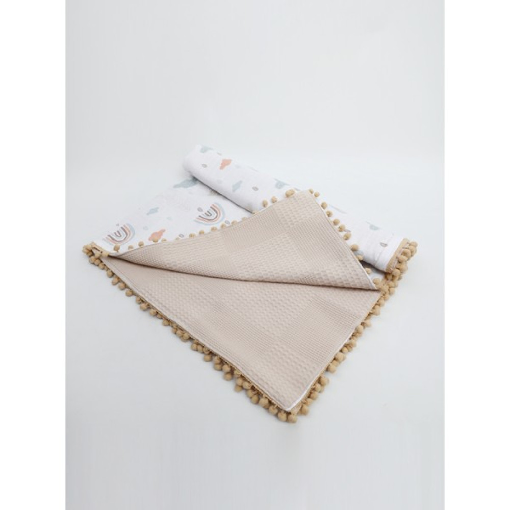 Babies Dream Müslin Pike Battaniye 100% Pamuk 110X100 Ölçülerinde Bebek Battaniyesi - Sütlü Kahve Bebek Battaniyesi Fiyatı
