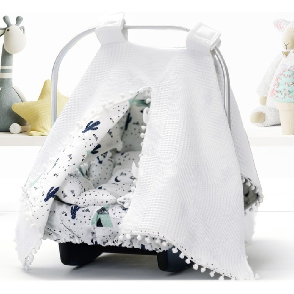 Babies Dream Puset Örtüsü Minder ve Çarşafı %100 Pamuk Pike ve Müslin Kumaştan - Beyaz Bebek Arabası-Puset Aksesuarı Fiyatı