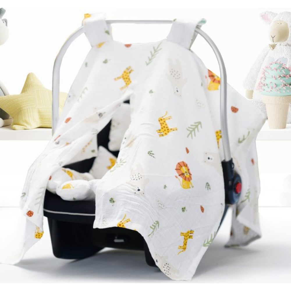 Babies Dream Puset Örtüsü ve Minder %100 Pamuk Müslin Kumaştan - Renkli Bebek Oto Koltuğu Fiyatı