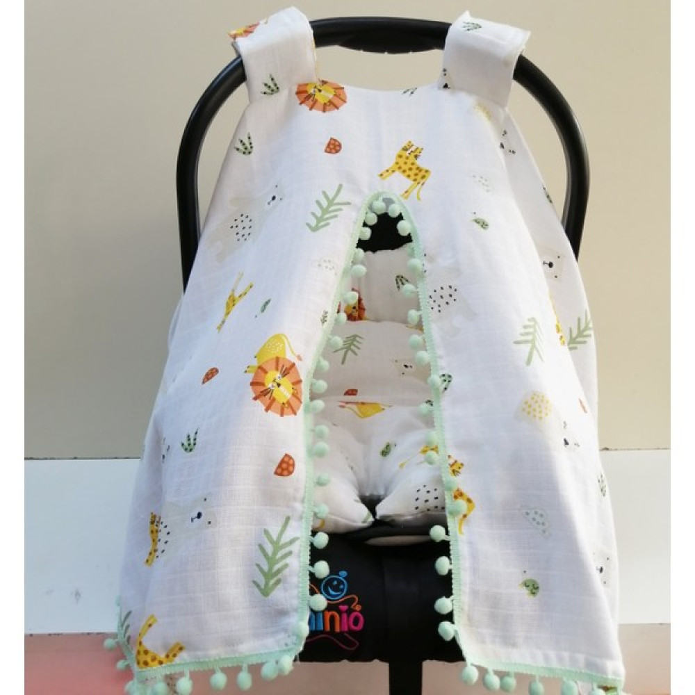 Babies Dream Puset Örtüsü ve Minderi Müslin Kumaş - Yeşil Bebek Oto Koltuğu Fiyatı