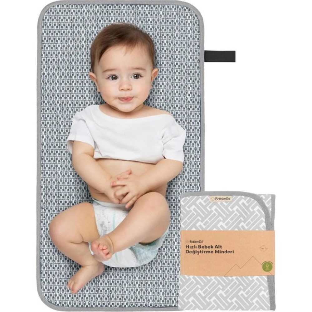 Babiesko Bebek Bakım Örtüsü, Bebek Alt Açma Minderi, - Su Geçirmez Bebek Minderi, (Gray Mod) - Standart - Renkli Bebek Alt Açma Minderi Fiyatı