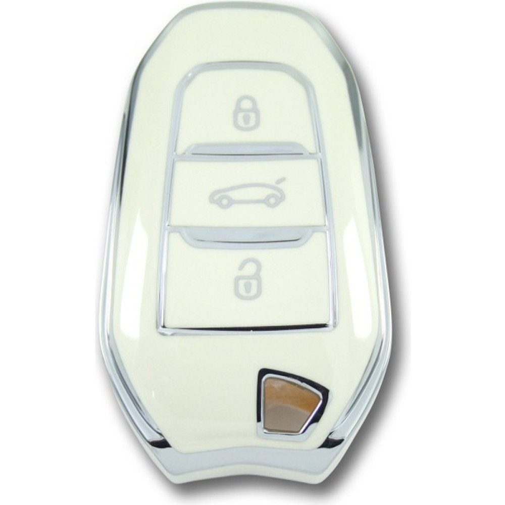 Babikamium Peugeot 5008 3008 Citroen C3 Smart Beyaz-Gümüş Silikon Kılıf Oto Kumanda Kabı Kılıfı Oto Anahtarlık Anahtarlık Fiyatı
