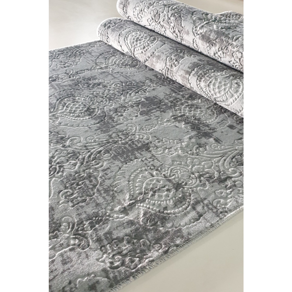 Babil Home Kaymaz Tabanlı Kesme Rulo Kabartmalı Salon Koridor Mutfak Halı Yolluk Ymr Gri 80 x 510 Beden Yolluk Fiyatı