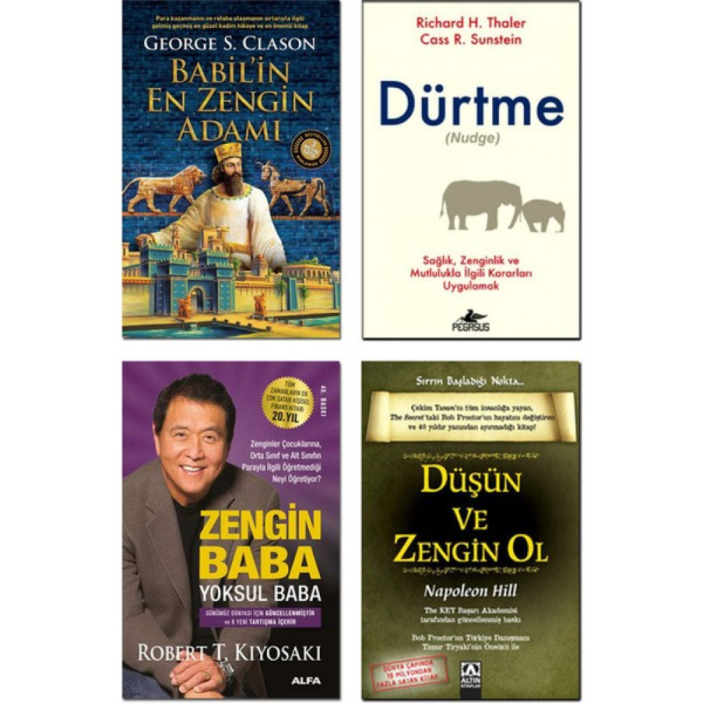 Babil’in En Zengin Adamı / George Samuel Clason + Dürtme (Nudge) / Richard H. Thaler + Zengin Baba Yoksul Baba / Robert T. Kiyosaki + Düşün ve Zeng... Ekonomi Pazarlama Kitapları Fiyatı