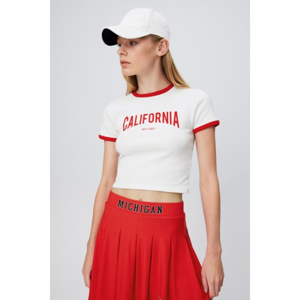 Babokah Baskılı Crop T-Shırt Bayan T-shirt Fiyatı