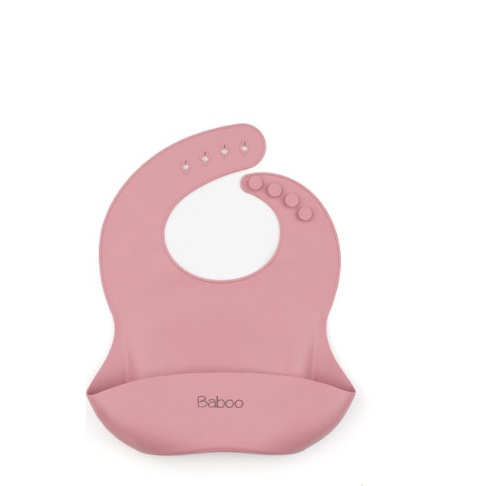 Baboo Silikon Mama Önlüğü - Koyu Pembe - Standart Mama Önlüğü Fiyatı