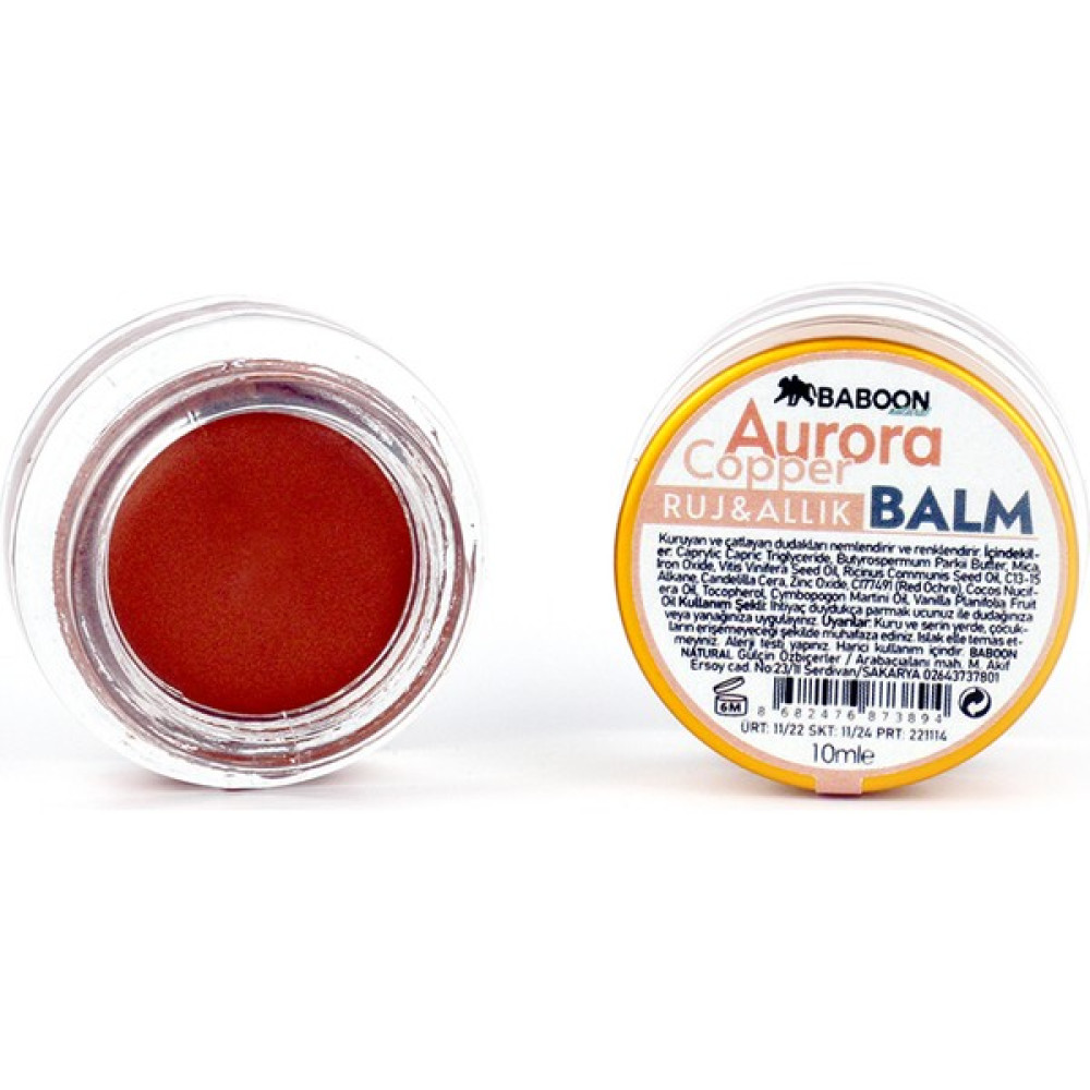 Baboon Natural Baboon Aurora Copper Balm - Ruj & Allık - Kiremit Rujlar & Dudak Parlatıcıları Fiyatı