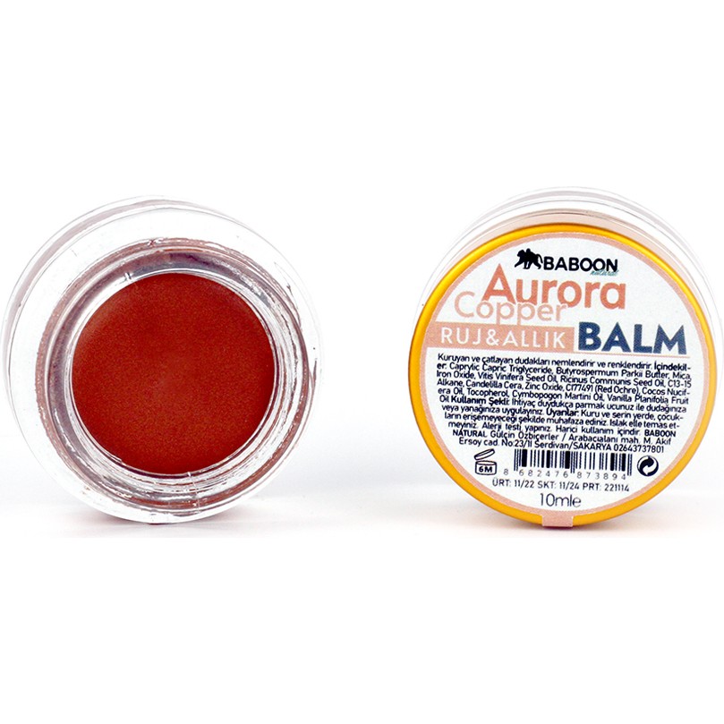 Baboon Natural Baboon Aurora Copper Balm - Ruj & Allık - Kiremit Rujlar & Dudak Parlatıcıları Fiyatı