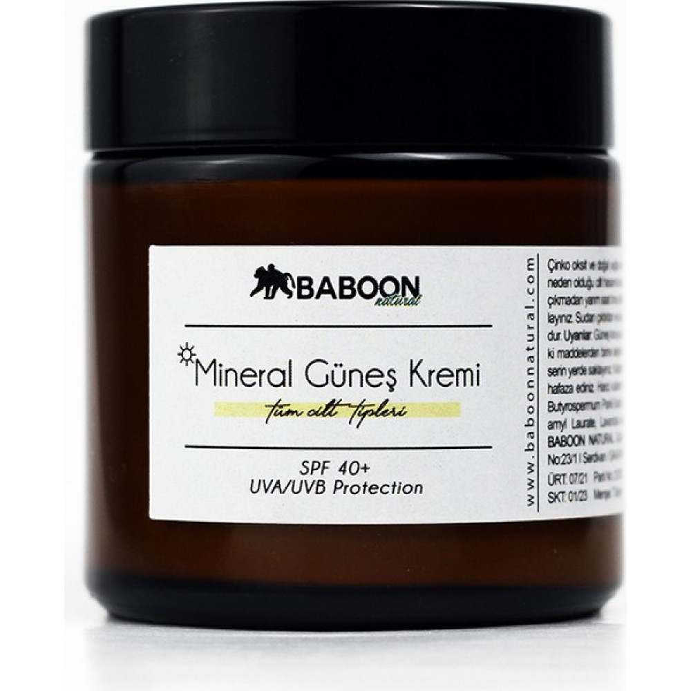 Baboon Natural Baboon Mineral Güneş Kremi 100ML Güneş Kremleri ve Losyonları Fiyatı