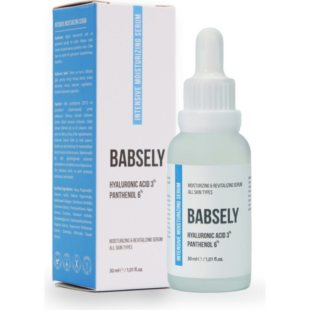 Babsely Tüm Cilt Tiplerine Bakım Için Yoğun Nemlendirici Serum (Hyaluronic Acid %3 + B5 (Panthenol) Oto Boyaları Fiyatı
