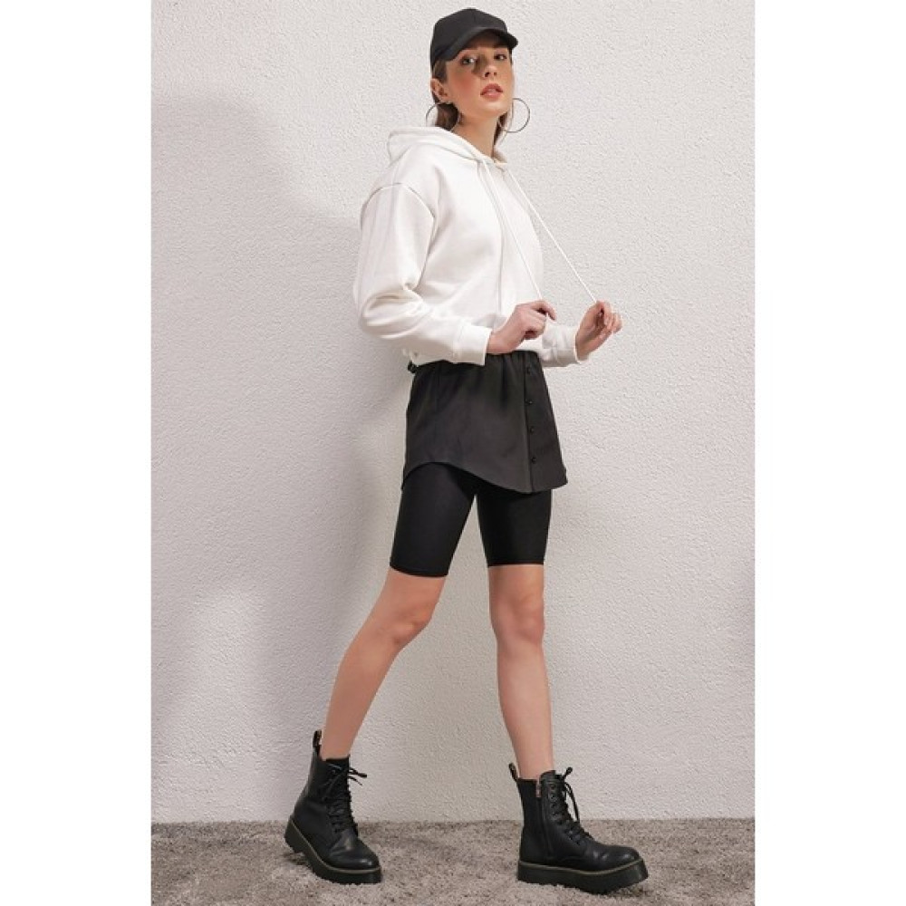 Babua 1888 Sweatshirt Kazak Altı Gömlek Etek - Siyah Kadın Gömlek Fiyatı